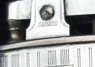 Vintage 1930s Silver Tone RONSON Metal Pocket Lighter ART DECO Design 