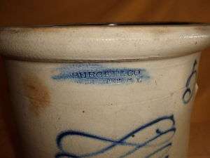 Antique 1800s Stoneware Crock w Blue Rochester Ny  