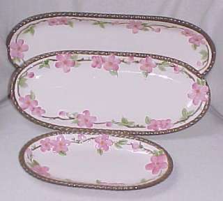 FRANCISCAN APPETIZER TRAYS  Set of 3  DESERT ROSE   $80  