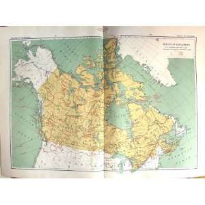   Canada 1915 Explorers Routes Alberta Ontario Hudson