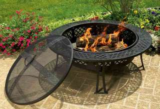  CobraCo FB8008 Diamond Mesh Fire Pit with Screen and Cover 
