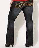   for Ed Hardy Plus Size Rhinestone Boot Cut Jeans, Midnight Blue Wash