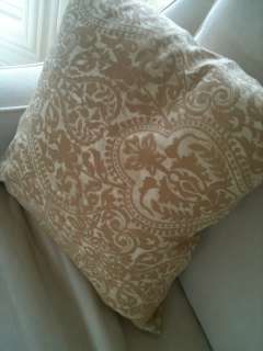 POTTERY BARN Amelia PILLOW COVER Gold 18 Square Damask RARE NEW 