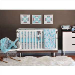  Bundle 85 Geo Aqua Crib Bedding Collection (2 Pieces 