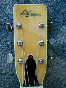 Vintage Rare Flamed Maple Blond 70s Aria Acoustic Guitar  