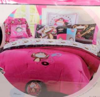   Pink Full Comforter iMusic Monkey Youth Childrens Bedding NEW  