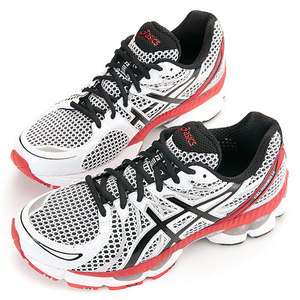 BN ASICS GEL NIMBUS 13 2E Running Shoes White, Onyx, Red T143N 0199 