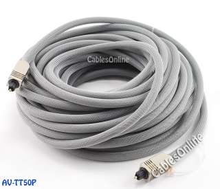 50ft. Premium Toslink Digital Audio Optical Cable, 8.00mm OD w/ Metal 