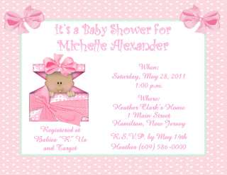   Boo Girl Personalized Baby Shower Invitations w/Envelopes  