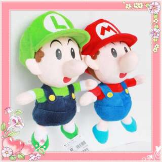 2X Nintendo Game Super Mario Brothers Bro Plush Toy Baby Mario & Luigi 