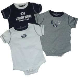    BYU COUGARS NCAA Baby 3 Pc Onesies/ Creeper Set 18 Months Baby