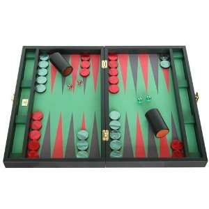  Zaza & Sacci Leather/Microfiber Backgammon Set   Board 