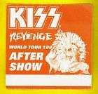 KISS backstage pass 1992 Revenge tour