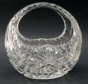 Crystal Basket Shaped Vase Cut Lead Glass  