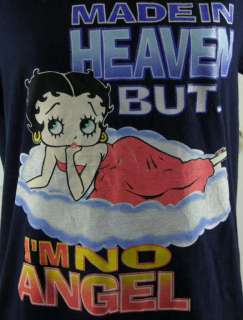 Betty Boop MADE IN HEAVEN BUT IM NO ANGEL Tshirt Sz M  