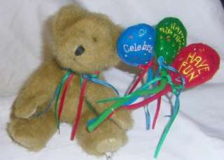 Ret Boyds Plush Hug ~ Happy Birthday Bear w/ Balloons  
