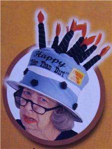 OLDER THAN DIRT BIRTHDAY CAKE HAT WITH CANDLES FUN   