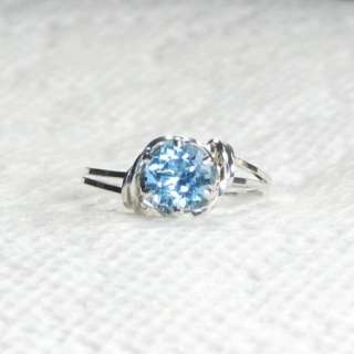 Sky Blue Topaz Gemstone Ring Sterling Silver Jewelry  