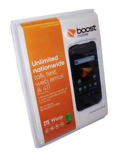 Boost Mobile ZTE WARP Smart Phone With 2GB Memory Card 851427003477 