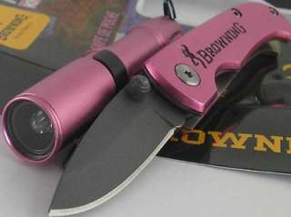 Browning Microblast Pink Knife +Flashlight Combo Set  