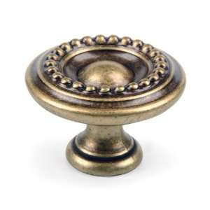 Beaded Knob Antique Brass