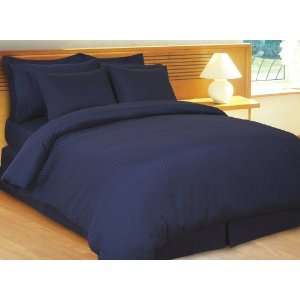 Stripes Navy 300 thread count king size 8pc Bed In A bag comforter set 