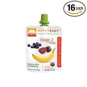 Happy Baby, Bananas, Beets & Blueberries, 3.50 OZ (Pack of 16)  