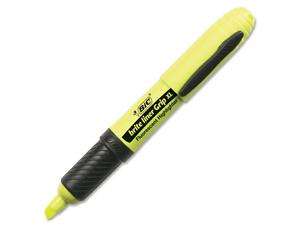 BIC Brite Liner Grip XL Highlighter, Chisel Tip, Fluorescent Yellow 