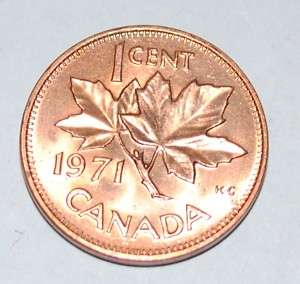 1971 1 Cent Canada Copper Nice Uncirculated  