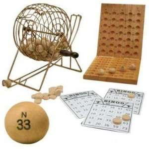  Deluxe Wooden Bingo Game Set with 7 Inch Diameter Metal 
