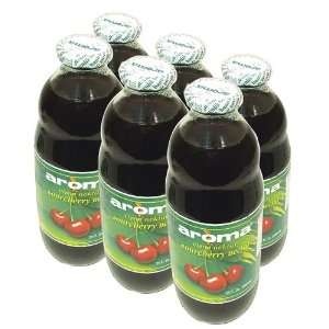 Aroma Sour Cherry Juice   34fl.oz x 6  Grocery & Gourmet 