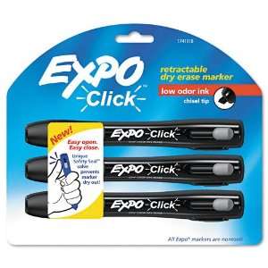 com EXPO Products   EXPO   Click Dry Erase Markers, Chisel Tip, Black 