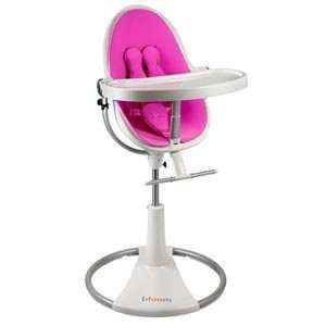 Bloom Fresco Loft High Chair   Ivory with Rosy Pink (Leatherette) Seat 