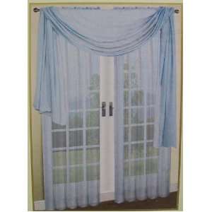  Blue Elegant Voile Curtain Panel (60 X 90) Celine 