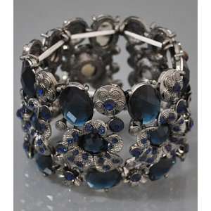 Blue Crystal Deco Stretch Bracelet