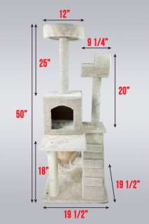 Deluxe 50 Cat Tower Tree w Condo Scratcher Furniture Kitten House 