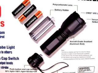 CREE XPE LED HIGH INTENSITY FLASHLIGHT WITH BATTERIES  