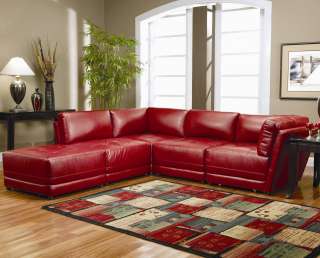 Black White Red Kayson Contemporary Sectional Couch 5 Pc Set Chaise 