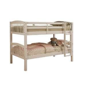  Twin Size Bunk Bed Mission Style in Off White Solid Pine 