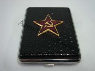 Black Сigarette Сase Cigar Holder USSR Red Star Tobacco  