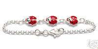 Sterling Silver Ladybug 6 Childs Bracelet K35 24  