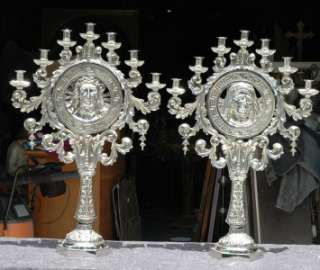 GREAT GOTHIC BRONZE CANDELABRAS FROM A CHURCH 11JJ17  