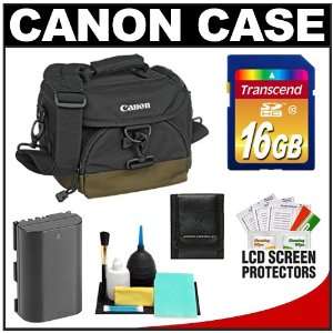  Canon 100EG Digital SLR Camera Case Gadget Bag + LP E6 