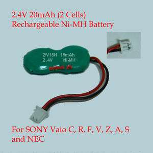 SONY VAIO VGN FE28H VGN FE SERIES CMOS BATTERY 2.4V 15  