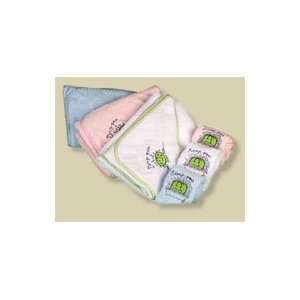   Peaple Drip Pea and Soap Pea Hooded Towel and Wash Cloth Set   Pink