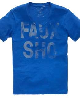 Guess Short Sleeve Tee, Faux Show   T Shirts   Menss