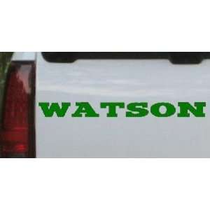 Watson Names Car Window Wall Laptop Decal Sticker    Dark Green 40in X 