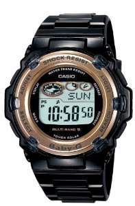   Casio Womens BGR3000J 1 Baby G Solar Atomic Black Band Watch Watches