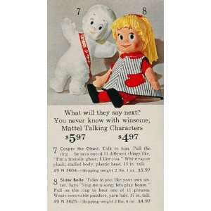  1963 Print Ad Mattel Casper the Ghost Sister Belle Doll 