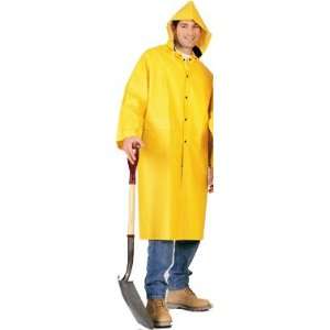  PVC Knee Length Yellow Raincoat, Size Medium Patio, Lawn 